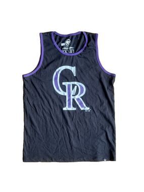 47 MLB Colorado Rockies Black Purple Men's Tank Size Medium SKU#B24116